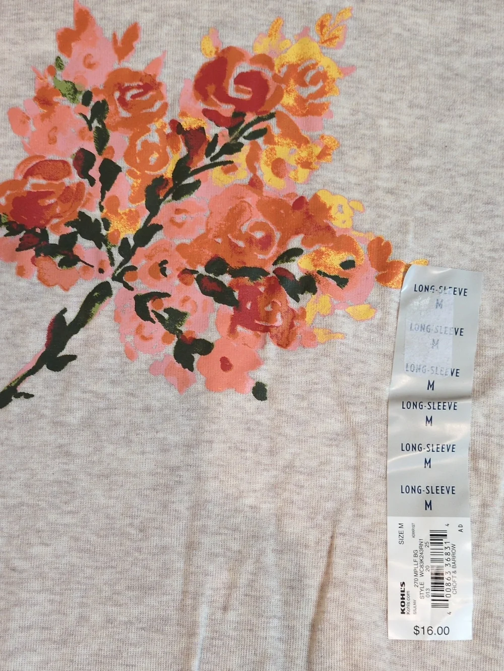🌺🌸🌷🩷Croft & Barrow Women's Tank & Two Long-Sleeve Top Set size Medium🧡🌺🌸
